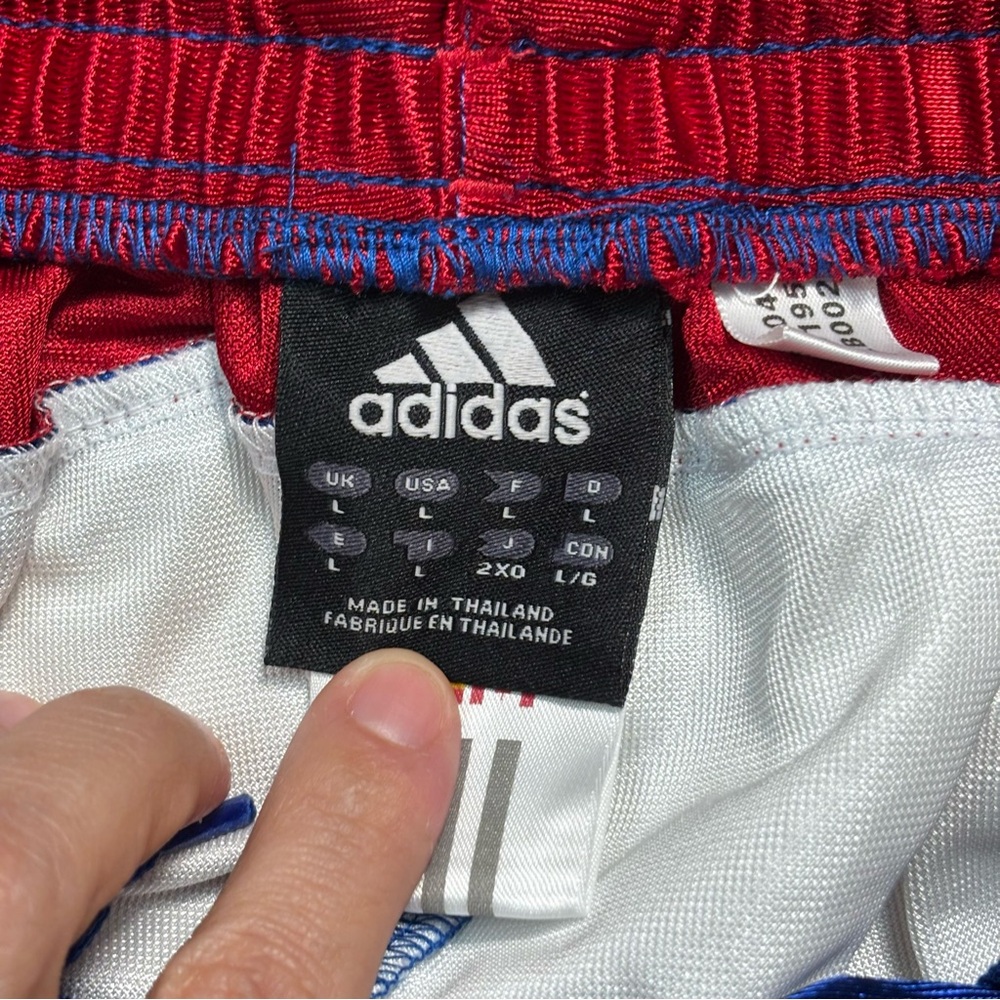 Y2K adidas Blue Sweatpants with Red and White Stripes - Picture 6 of 11